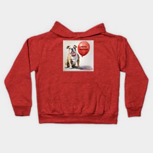 Merry Christmas Bulldog Balloon! Kids Hoodie